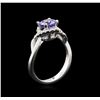Image 3 : 1.31ct Tanzanite and Diamond Ring - 14KT White Gold