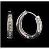 Image 2 : 1.42ctw Diamond Hoop Earrings - 18KT White Gold