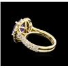 Image 3 : 4.15ct Tanzanite and Diamond Ring - 14KT Yellow Gold