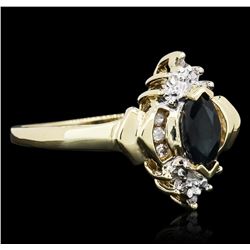 10KT Two-Tone Gold 0.35ct Sapphire and Diamond Ring