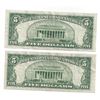 Image 2 : 1953 $5 Silver Certificate Currency Lot of 2
