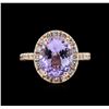Image 2 : 3.63ct Tanzanite and Diamond Ring - 14KT Rose Gold