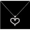 Image 1 : 1.08ctw Diamond Pendant With Chain - 14KT White Gold