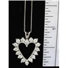 Image 7 : 1.00ctw Diamond Heart Pendant With Chain - 14KT White Gold