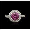 Image 2 : 18KT Two-Tone Gold GIA Certified 2.12ct Pink Sapphire and Diamond Ring