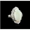 Image 1 : 14KT White Gold 12.47ct Opal and Diamond Ring