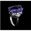 Image 4 : 10.50ct Tanzanite and Diamond Ring - 14KT White Gold