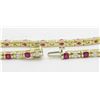 Image 8 : 1.90ctw Diamond and Ruby Bracelet - 14KT Yellow Gold