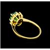 Image 3 : 0.80ct Emerald and Diamond Ring - 18KT Yellow Gold