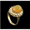 Image 4 : 3.70ct Opal and Diamond Ring - 14KT Yellow Gold