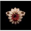 Image 1 : 2.22ct Pink Tourmaline and Diamond Ring - 14KT Rose Gold