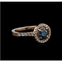 1.12ctw Blue Diamond Ring - 14KT Rose Gold