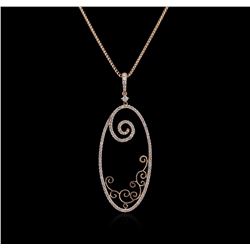 14KT Rose Gold 0.69ctw Diamond Pendant With Chain