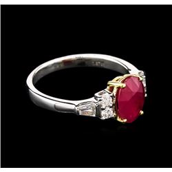 1.87ct Ruby and Diamond Ring - 18KT Two-Tone Gold