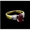 Image 1 : 1.99ct Ruby and Diamond Ring - 18KT Two-Tone Gold