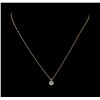 Image 2 : 1.02ct Diamond Solitaire Pendant With Chain - 14KT Yellow Gold