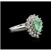 Image 1 : 14KT White Gold 1.39ct Emerald and Diamond Ring