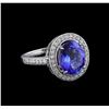 Image 1 : 3.62ct Tanzanite and Diamond Ring - 14KT White Gold