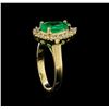 Image 4 : 1.73ct Emerald and Diamond Ring - 14KT Yellow Gold