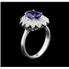 Image 3 : 1.91ct Tanzanite and Diamond Ring - 14KT White Gold