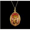 Image 1 : 22KT Yellow Gold Indian Theme Pendant With Chain