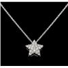 Image 2 : 0.25ctw Diamond Pendant With Chain - 14KT White Gold