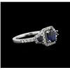 Image 1 : 0.83ctw Sapphire and Diamond Ring - 14KT White Gold