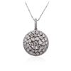 Image 1 : 14KT White Gold 2.84ctw Diamond Pendant With Chain