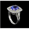 Image 4 : 3.86ct Tanzanite and Diamond Ring - 14KT White Gold