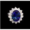Image 2 : 5.98ct Tanzanite and Diamond Ring - 14KT White Gold