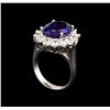 Image 4 : 5.98ct Tanzanite and Diamond Ring - 14KT White Gold