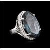 Image 1 : 14KT White Gold 32.12ct Topaz and Diamond Ring