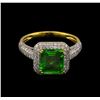 Image 2 : 2.12ct Tsavorite and Diamond Ring - 18KT Yellow Gold