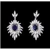 Image 1 : 14KT White Gold 1.86ctw Sapphire and Diamond Earrings