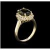 Image 3 : 2.63ct Green Tourmaline and Diamond Ring - 14KT Yellow Gold