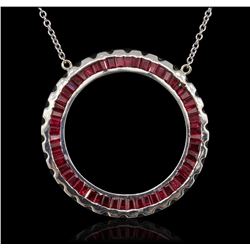 14KT White Gold 3.00ctw Ruby Necklace