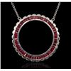 Image 1 : 14KT White Gold 3.00ctw Ruby Necklace