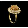 Image 4 : 2.75ct Opal and Diamond Ring - 14KT Yellow Gold