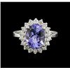 Image 2 : 4.34ct Tanzanite and Diamond Ring - 14KT White Gold