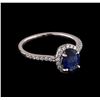 Image 1 : 1.60ct Sapphire and Diamond Ring - 18KT White Gold