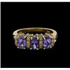 Image 2 : 1.42ctw Tanzanite and Diamond Ring - 14KT Yellow Gold