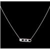 Image 2 : 0.64ctw Blue Diamond Necklace - 14KT White Gold