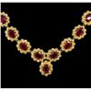 Image 1 : 53.15ctw Ruby and Diamond Necklace -  14KT Yellow Gold