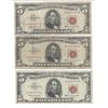 Image 1 : 1963 $5 Red Seal Bill Lot of 3