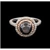 Image 2 : 2.81ctw Black Diamond Ring - 14KT Two-Tone Gold