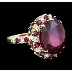 14KT Yellow Gold 15.25ctw Ruby and Diamond Ring