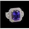 Image 1 : 14KT Two-Tone Gold 7.46ct Tanzanite and Diamond Ring