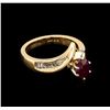 Image 1 : 0.97ct Ruby and Diamond Ring - 14KT Rose Gold