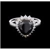 Image 2 : 3.57ctw Fancy Black Diamond Ring - 14KT White Gold