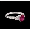 Image 1 : 1.27ct Ruby and Diamond Ring - 14KT White Gold